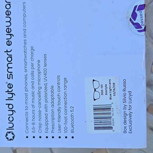 Lucyd Lyte Bluetooth Smart Eye Wear With Blue-Light Protection Starlyte - Picture 8 of 9